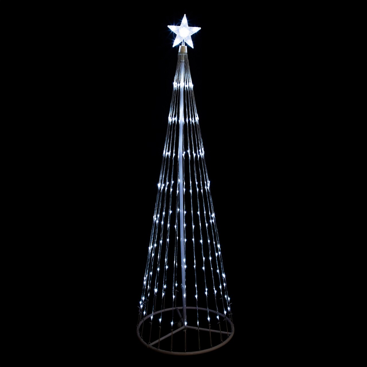 Northlight LED Lighted Show Cone Christmas Tree Outdoor Decoration - 6' - Pure White Lights
